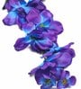 Blue Fabric Orchid Artificial Flower Pack of 5