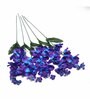 Blue Fabric Orchid Artificial Flower Pack of 5