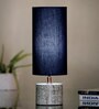Vrikshya Blue Fabric Shade Table Lamp With Marble Base
