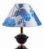 Blue Fabric Shade Table Lamp with Black Base