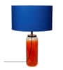 Pyramind Blue Fabric Shade Night Lamp With Glass Base