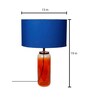 Pyramind Blue Fabric Shade Night Lamp With Glass Base