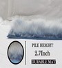 Blue Faux Fur 16x24 Inches Washable Bath Mat
