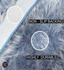 Blue Faux Fur 16x24 Inches Washable Bath Mat