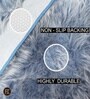 Blue Faux Fur 18x30 Inches Washable Bath Mat