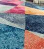 Multicolor Geometric Faux Silk 3 ft x 5 ft Hand Woven Carpet