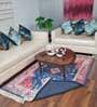 Blue Faux Silk Persian 3 x 5 Feet Hand Woven Carpet -Avioni Collection
