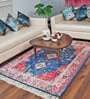 Blue Faux Silk Persian 3 x 5 Feet Hand Woven Carpet -Avioni Collection