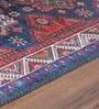 Blue Persian Faux Silk 5 ft x 7 ft Hand Woven Carpet