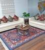 Blue Persian Faux Silk 5 ft x 7 ft Hand Woven Carpet