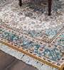 Blue Persian Faux Silk 3 ft x 5 ft Hand Woven Carpet