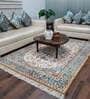 Blue Persian Faux Silk 3 ft x 5 ft Hand Woven Carpet