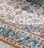 Blue Persian Faux Silk 3 ft x 5 ft Hand Woven Carpet