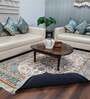 Blue Persian Faux Silk 3 ft x 5 ft Hand Woven Carpet