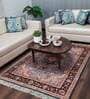 Blue Persian Faux Silk 5 ft x 7 ft Hand Woven Carpet