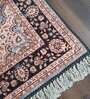 Blue Persian Faux Silk 5 ft x 7 ft Hand Woven Carpet