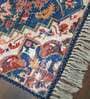 Blue Persian Faux Silk 5 ft x 7 ft Hand Woven Carpet