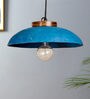 Blue Feather Cement Single Hanging Light