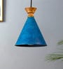Blue Feather Cement Single Hanging Light