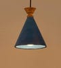 Blue Feather Cement Single Hanging Light