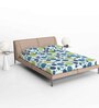 Blue Fitted 120 TC Cotton 1 Bedsheet & 2 Pillow Covers