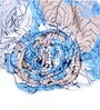Blue Floral Fitted 120 TC Cotton 1 Bedsheet & 2 Pillow Covers