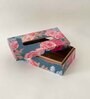 Blue Floral Combo Tissue Box Holder with  Set of 6 Coaster Set