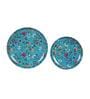 Floral 12 Pcs Blue Melamine Dinnerware Set
