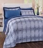 Blue Floral 100% Cotton Double Bed Duvet Cover With 2 Pillow Covers