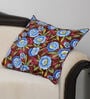 Blue Floral 100% Cotton 16 x 16 Inches Cushion Cover