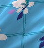 Blue Floral 104 TC Cotton Single Bed Sized Bed Sheets With 1 Pillow Cover