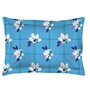Blue Floral 104 TC Cotton Single Bed Sized Bed Sheets With 1 Pillow Cover