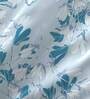 Blue Floral 104 TC Cotton Single Bed Sized Bed Sheets With 1 Pillow Cover