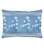 Blue Floral 104 TC Cotton Single Bed Sized Bed Sheets With 1 Pillow Cover
