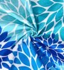 Blue Floral 144 TC Cotton Double Bedsheet with 2 Pillow Covers