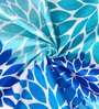 Blue Floral 144 TC Cotton Single Bedsheet with Pillow Cover