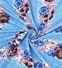 Blue Floral 144 TC Cotton Double Queen Bedsheet With 2 Pillow Covers