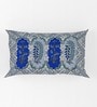 Blue Floral 144 TC Cotton King Bedsheet and 2 Pillow Cover