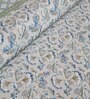 Blue Floral 144 TC Cotton King Bedsheet and 2 Pillow Cover