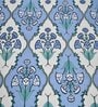 Blue Floral 144 TC Cotton King Bedsheet and 2 Pillow Cover
