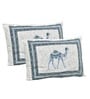 Blue Abstract 144 TC Cotton King Bedsheet and 2 Pillow Cover
