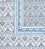 Blue Floral 144 TC Cotton King Bedsheet and 2 Pillow Cover