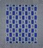 Blue Floral 144 TC Cotton King Bedsheet and 2 Pillow Cover