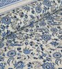 Blue Floral 144 TC Cotton King Bedsheet and 2 Pillow Cover