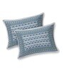 Blue Floral 144 TC Cotton King Bedsheet and 2 Pillow Cover