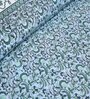Blue Floral 144 TC Cotton King Bedsheet and 2 Pillow Cover