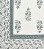 Blue Floral 144 TC Cotton King Bedsheet and 2 Pillow Cover