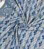 Blue Floral 144 TC Cotton King Bedsheet and 2 Pillow Cover