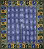 Blue Floral 144 TC Cotton King Bedsheet and 2 Pillow Cover