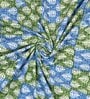 Blue Floral 144 TC Cotton King Bedsheet and 2 Pillow Cover